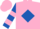 Silk - Pink, royal blue diamond, pink 'f', blue sleeves, pink hoop, blue and pink cap