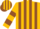 Silk - Gold, brown stripes, brown 'm' and bars on sleeves