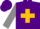 Silk - Purple, gold cross, grey sleeves