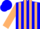 Silk - Blue, tan stripes, tan stripes on sleeves, blue cap