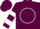 Silk - Maroon, white circle and ''w'', white hoops on sleeves