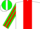 Silk - White, white 'c' on green shamrock on red panel, green shamrocks on red stripe on sleeves
