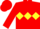 Silk - Red body, yellow triple diamonds, red arms, red cap
