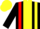 Silk - Black, red braces, yellow panel, red and yellow halved cap