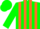 Silk - Green, white and orange stripes, green cap