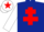 Silk - Dark Blue, Red Cross of Lorraine, White sleeves, White cap, Red star
