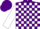 Silk - Purple and white quarter blocks, purple and white quartered sleeves, purple cap