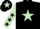 Silk - Black, light green star, light green sleeves, black stars, black cap, light green star