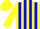 Silk - Yellow and  blue stripes, yellow cap