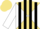 Silk - Khaki and white diagonal quarters, black 'cf', khaki and black stripes on white sleeves, khaki cap
