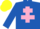 Silk - Royal Blue, Pink Cross of Lorraine, Yellow cap
