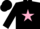 Silk - Black, black 'm' on pink star, black cap
