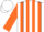 Silk - White, black braces, orange stripes on sleeves, white cap