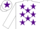 Silk - White, purple stars, purple star on cap