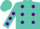 Silk - Turquoise, purple ''g'' purple dots