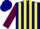 Silk - Navy blue, yellow sunset emblem and stripes, maroon sleeves, yellow cuffs and collar