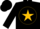 Silk - Black, white star in red and gold ball, black cap