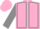 Silk - Pink, gray horseshoe and 'je', gray seams on sleeves, pink cap