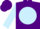 Silk - Purple, horse and dog emblem on light blue ball, purple hoops on light blue sleeves, purple cap