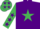 Silk - Purple, emerald green star, emerald green sleeves, purple stars