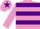 Silk - Mauve body, purple hooped, mauve arms, purple hooped, mauve cap, purple star