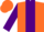 Silk - Orange, purple panel, orange hoops on purple sleeves, orange cap
