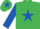 Silk - Emerald Green, Royal Blue star, sleeves and star on cap