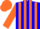 Silk - Blue, orange 'b', orange stripes on sleeves, orange cap