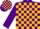 Silk - Purple , gold blocks, gold blocks on purple sleeves