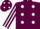 Silk - maroon, white spots, striped sleeves, maroon cap, white spots