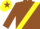 Silk - Brown, yellow sash, yellow cap, brown star