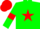 Silk - Green body, red star, green arms, red armlets, red cap
