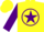 Silk - Neon yellow,purple 'gop' in purple star circle, purple starson sleeves