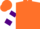 Silk - Orange, white paw prints, purple bars on sleeves