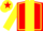 Silk - Red, yellow panel, yellow seams on sleeves, yellow cap, red star