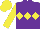 Silk - Purple, yellow triple diamond & sleeves, yellow cap