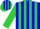 Silk - Blue, lime 'bs',  lime stripes on sleeves
