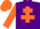 Silk - Purple, Orange Cross of Lorraine, sleeves and cap