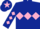 Silk - Dark blue, Pink Diamond hoop, Dark blue sleeves, pink diamonds, Dark blue cap, pink star