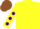 Silk - Yellow, Purple spots on sleeves, Brown cap