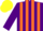 Silk - Purple and Orange stripes, Purple sleeves, Yellow cap