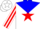 Silk - White, blue yoke, white 't' on red star, red star stripe on sleeves