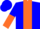 Silk - Blue, Orange Panel, Blue And Orange Halved Sleeves, Blue Cap