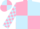 Silk - Pink and light blue (quartered), checked sleeves, light blue and pink quartered cap
