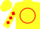 Silk - Yellow, red 'mts' in red circle, red diamonds on sleeves