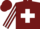 Silk - Burgundy, white cross emblem, white stripe on sleeves