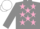 Silk - Grey, pink stars, white cap