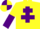 Silk - Yellow, Purple cross of lorraine, halved sleeves, quartered cap
