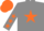 Silk - Grey, orange star, grey sleeves, orange stars, orange cap