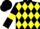 Silk - Black body, yellow three diamonds, black arms, yellow armlets, black cap